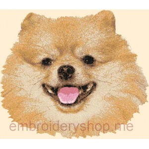Dog Spitz Machine Embroidery Designs size 294*260mm