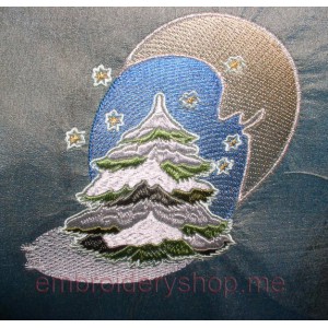 Fur-tree Machine Embroidery Designs size 142*150mm