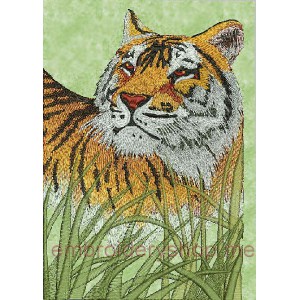 Tiger Machine Embroidery Designs size 148*219mm