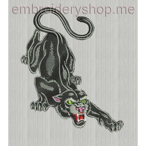 Angry panther Machine Embroidery Designs size 149*187mm