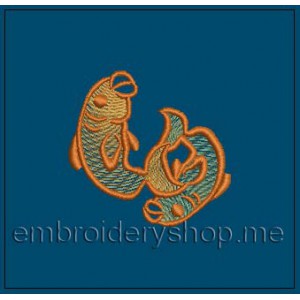 Pisces Machine Embroidery Designs size 57*56mm