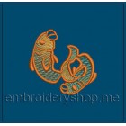 Pisces Machine Embroidery Designs size 57*56mm