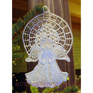 Lace Angel for holiday Machine Embroidery Designs Size 96*15mm
