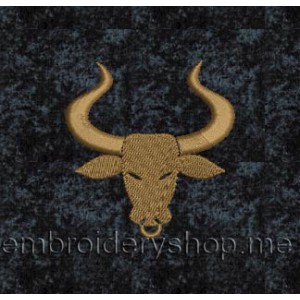 Taurus Machine Embroidery Designs size 56*61mm