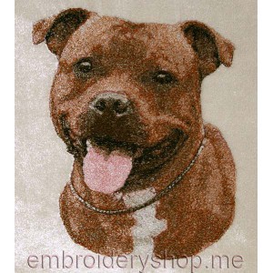 Dog Staffordshire bull terrier Machine Embroidery Designs size 224*270mm