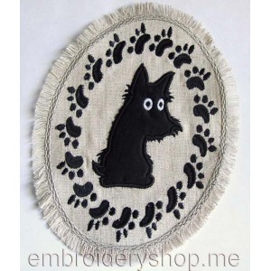 Dog Placemat "Scottish Terrier" for applique Machine Embroidery Designs size 148*198mm
