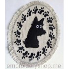 Dog Placemat "Scottish Terrier" for applique Machine Embroidery Designs size 148*198mm