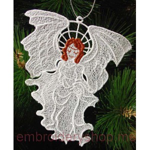 Lace Angel Christmas tree Machine Embroidery Designs Size 112*129mm
