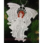 Lace Angel Christmas tree Machine Embroidery Designs Size 112*129mm