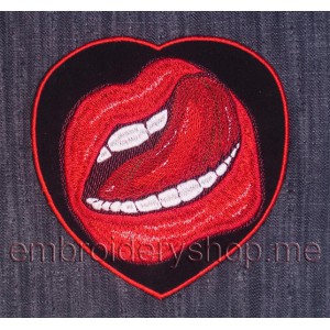 Applique lips Machine Embroidery Designs size 149*155mm