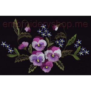 Flowers Pansies Machine Embroidery Designs Size 268*170mm