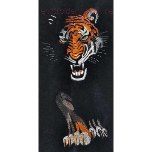 Tiger medium Machine Embroidery Designs size 129*260mm