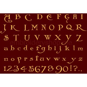 Arlekino M english font Machine Embroidery 15 mm