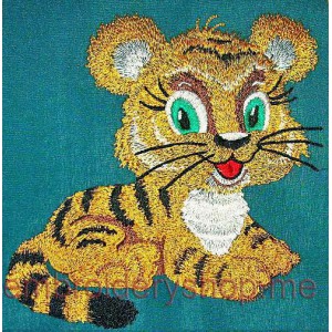 Tiger cub Machine Embroidery Designs size 137*141mm