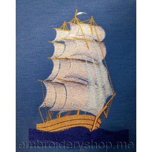 Sailing vessel Machine Embroidery Designs size 143*194mm