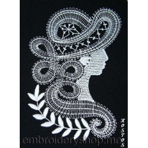 Lady Machine Embroidery Designs size 97*145mm