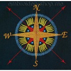 Wind rose Machine Embroidery Designs size 144*143mm