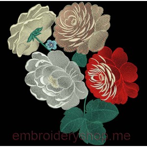 Flowers Zhostovo Machine Embroidery Designs size 233*260mm