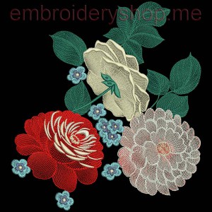 Flowers Zhostovo Machine Embroidery Designs size 226*256mm