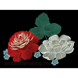 Flowers Zhostovo Machine Embroidery Designs size 231*178mm
