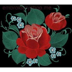 Flowers ZhostovoMachine Embroidery Designs  for machines with 140x200mm hoops is supplied (four parts).