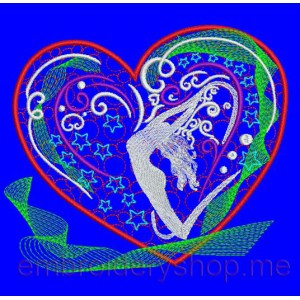Valentine Machine Embroidery Designs size 155*140mm