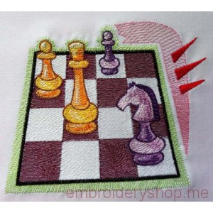 Сhess Machine Embroidery Designs size 151*121mm