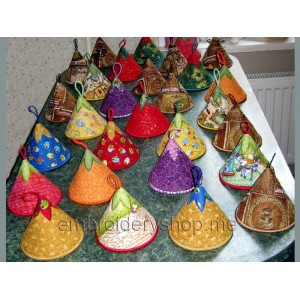 Applique Set of potholders Machine Embroidery Designs 