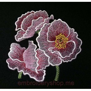 Flowers Machine Embroidery Designs size 133*126mm