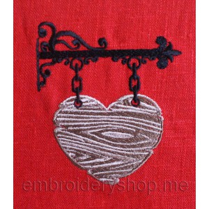 Heart Machine Embroidery Designs size 84*95mm