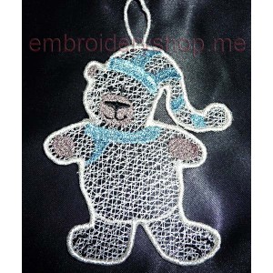 Lace Bear Machine Embroidery Designs size 98*141mm