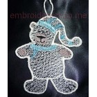 Lace Bear Machine Embroidery Designs size 98*141mm