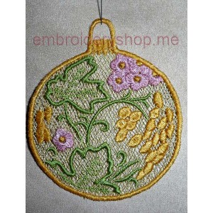 Lace Sphere Machine Embroidery Designs size 93*107mm