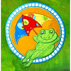 Cutwork Beach frog applique Machine Embroidery Designs Size 132*142mm