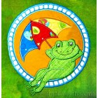Cutwork Beach frog applique Machine Embroidery Designs Size 132*142mm