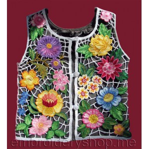 Flowers Cutwork Kid vest Machine Embroidery Designs size 345*345mm
