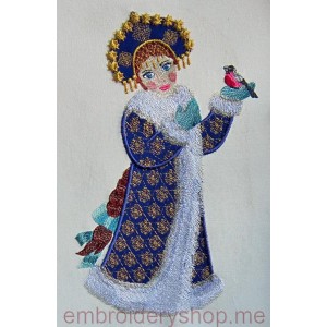 Applique Snow Maiden Machine Embroidery Designs size 164*272mm