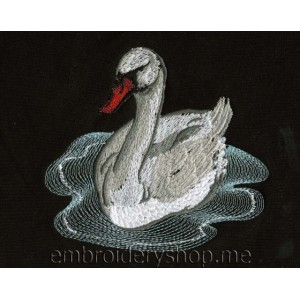Swan Machine Embroidery Designs size 142*131mm