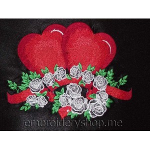 Applique Hearts Machine Embroidery Designs size 167*128mm