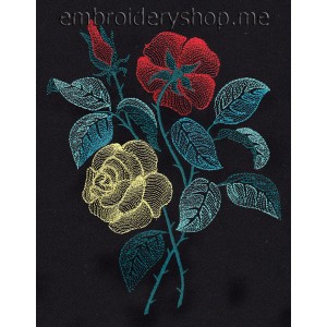 Flowers Roses Machine Embroidery Designs size 177*212mm