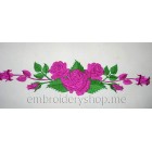 Flowers Pattern with Roses Machine Embroidery Designs size 343*86mm