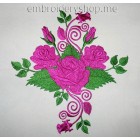 Flowers Pattern with Roses Machine Embroidery Designs size 199*222mm