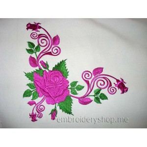 Flowers Pattern with Roses Machine Embroidery Designs size 220*216mm