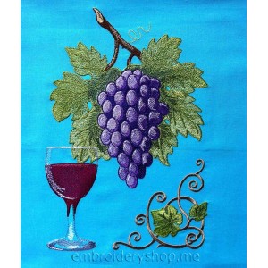 Grapes Machine Embroidery Designs size 187*279mm