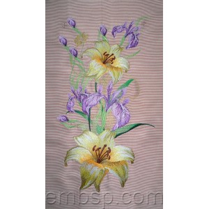 Flowers Lilies and Irises Machine Embroidery Designs size 197*360mm