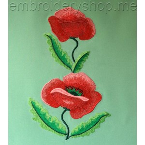 Flowers Poppies Machine Embroidery Designs size 167*277mm