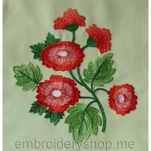 Flowers Machine Embroidery Designs Size 179*193mm