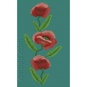 Flowers Poppies Machine Embroidery Designs medium hoop three parts for 134*187mm hoop