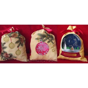 New Year Machine Embroidery Designs Set includes three designs.