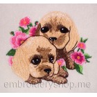 Doggies Machine Embroidery Designs size 168*145mm